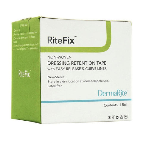 DermaRite, Dressing Retention Tape RiteFix Skin Friendly Nonwoven 3 Inch X 11 Yard NonSterile, 1 Each