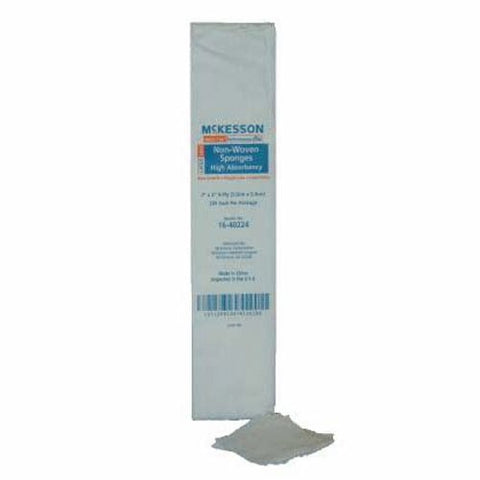 McKesson, Nonwoven Sponge 2 X 2 Inch 4-Ply NonSterile 92242000, Case Of 20