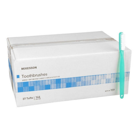 McKesson, Toothbrush McKesson Green Adult Soft, Box Of 144