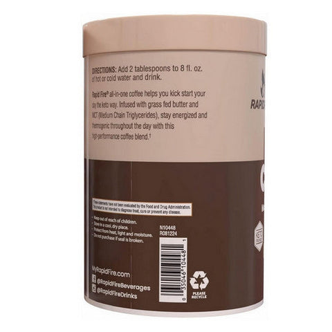 Rapid Fire, Keto Coffee Original Blend Instant Medium Roast, 7.93 Oz Rapid Fire