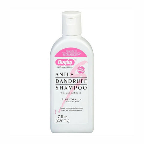 Rugby, Anti Dandruff Shampoo Selenium Sulfide Blue Formula, 7 Oz
