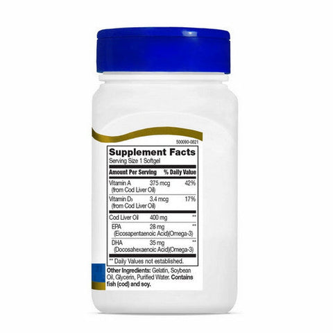 21st Century, Norwegian Cod Liver Oil, 400 Mg, 110 Softgels 21st Century