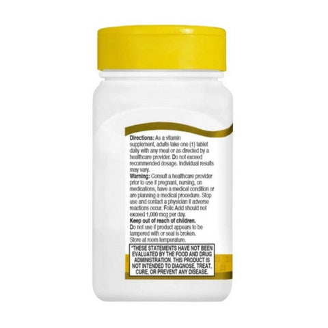21st Century, Folic Acid, 800 mcg, 180 Tabs 21st Century