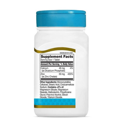 21st Century, Chelated Zinc, 50 Mg, 110 Tabs