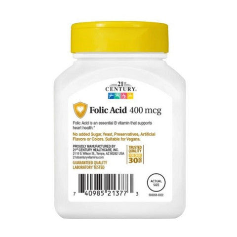 21st Century, Folic Acid, 400 mcg, 250 Tabs 21st Century