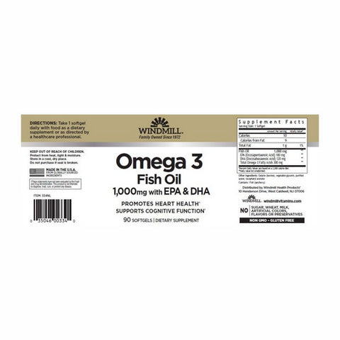 Windmill Health, Omega 3 Epa & Dha, 1000mg, 90 Softgels