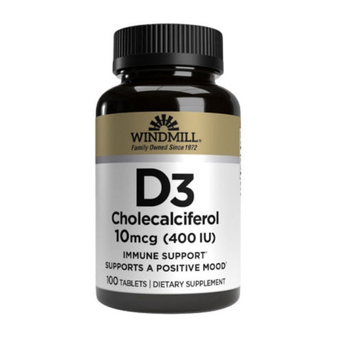 Vitamin D3 400IU 100 Tabs by Windmill Health