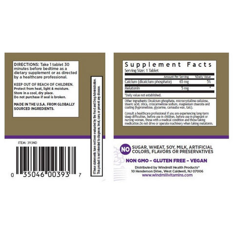 Windmill, Melatonin, 5 Mg, 60 Tabs