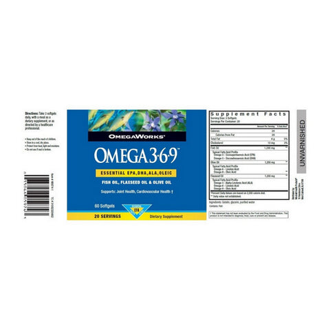 OmegaWorks, Omega 3-6-9, 60 Each