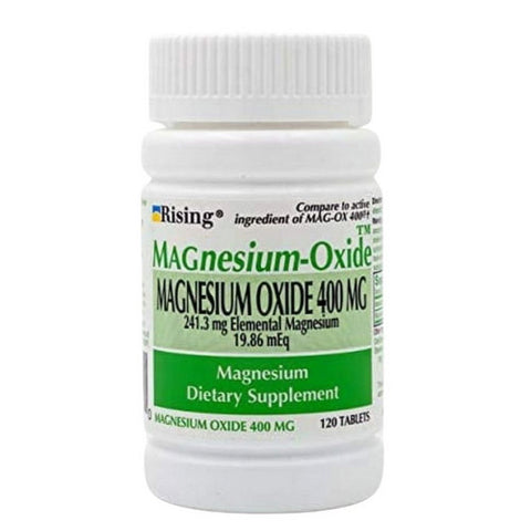 Rising Pharmaceuticals, Magnesium Oxide, 400 mg, 120 Count