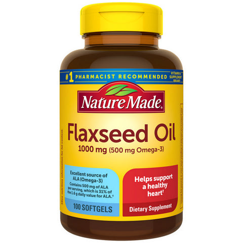Nature Made, Flaxseed Oil, 1000 mg, 100 Softgels