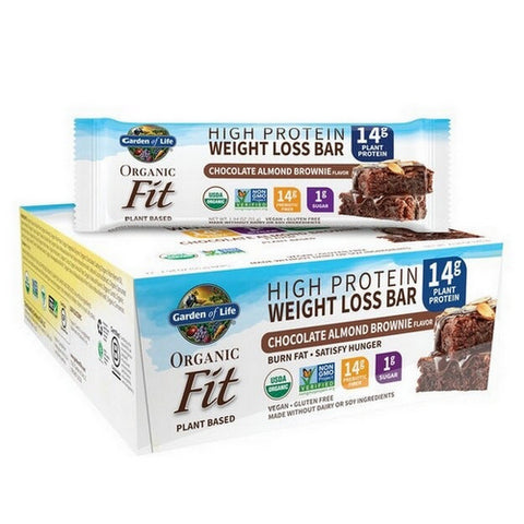 Garden of Life, Organic Fit Bar Chocolate Almond Brownie, 12 Count