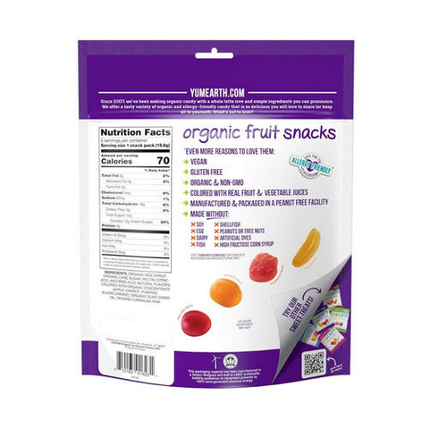 YumEarth, Organic Fruit Snacks Banana Cherry Peach And Strawberry, 3.5 Oz (Case of 12)