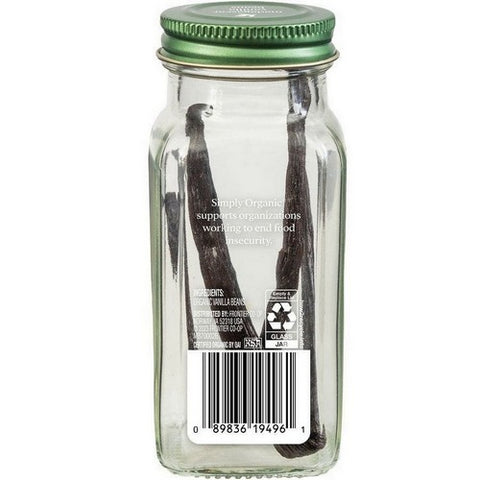 Simply Organic, Organic Madagascar Vanilla Beans, 2 Count(Case Of 6)