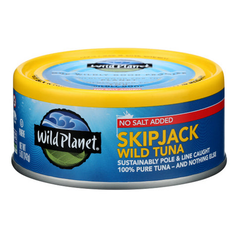 Wild Planet, Wild Skipjack Tuna No Salt Added, 5 Oz(Case Of 12)