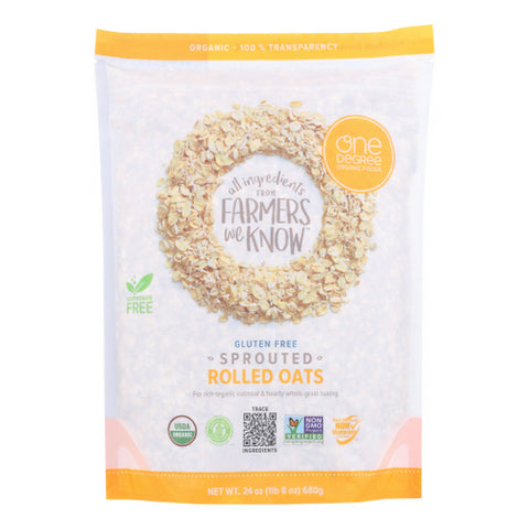 One Degree, Organic Rolled Oats  Sprouted, 24 Oz(Case Of 4)