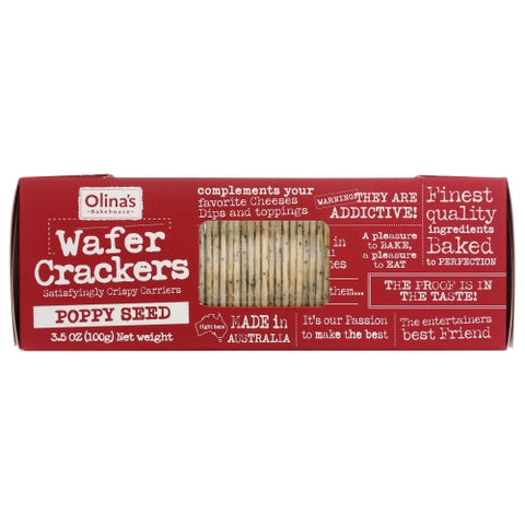 Olinas Bakehouse, Cracker Wafer Poppy Seed, 3.5 Oz(Case Of 12)