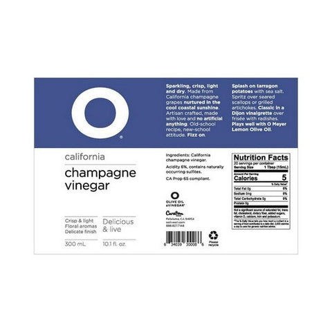 O MY!, Vinegar Champagne, 10.1 Oz(Case Of 6)
