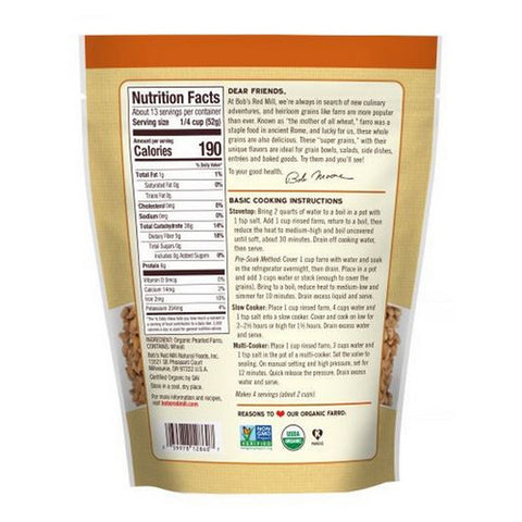 Bobs Red Mill, Grain Farro, Case of 4 X 24 Oz