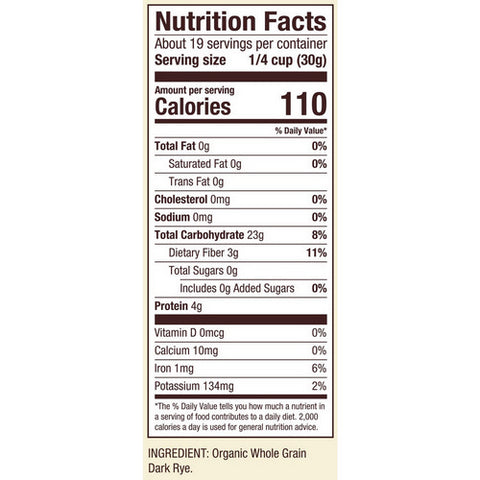 Bobs Red Mill, Organic Dark Rye Flour, 20 Oz(Case Of 4)