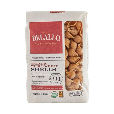 Delallo, Pasta Whlwht Shell, Case of 8 X 16 Oz