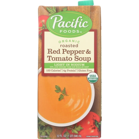 Soup Lsodium Rstd Pppr Tm Case of 12 X 32 Oz by Pacific Foods