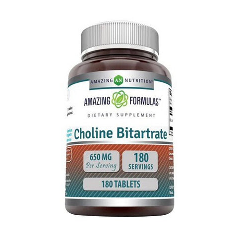 Amazing Nutrition, Amazing Formulas Choline Bitartrate, 650 Mg, 180 Tabs