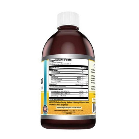 Amazing Nutrition, Amazing Omega Norwegian Fish Oil, Fresh Lemon 16 Oz