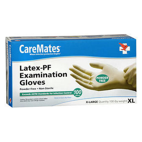 Caremates, Latex-Pf Examination Gloves X-Large, 100 Each
