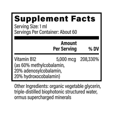 Global Healing Center, Vitamin B12, 5000mcg, 2 Oz