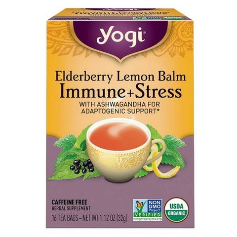 Yogi, Elderberry Lemon Balm Immune + Stress, 16 Bags