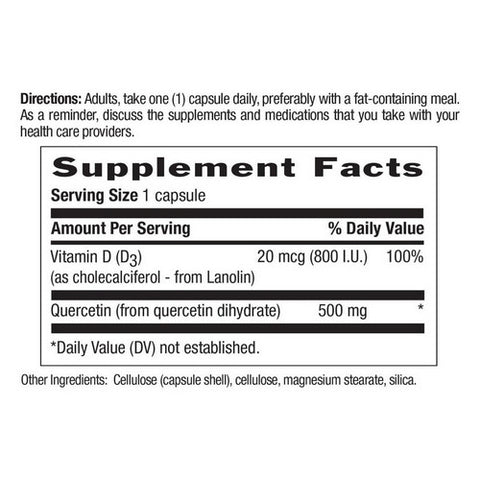 Country Life, Quercetin + D3, 90 Caps