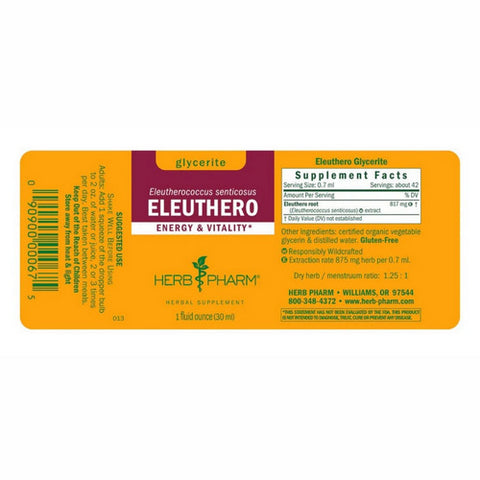 Herb Pharm, Eleuthero Glycerite, 1 Oz