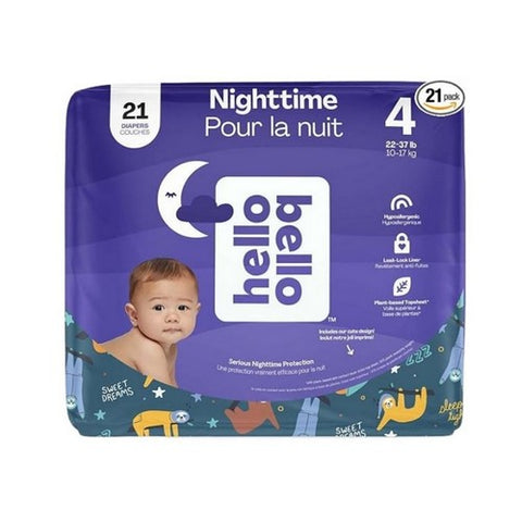 Hello Bello, Nighttime Diapers Size 4 (22-37 Lbs), 21 Count