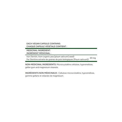 Flora, Ferritin Plus Plant-Based Ferritin Iron, 20 Mg, 30 Veg Caps