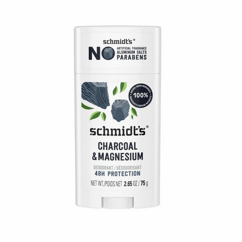 Schmidt's Deodorant, Natural Deodorant - Charcoal + Magnesium, 2.65 Oz