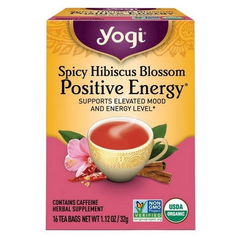 Yogi, Spicy Tea Hibiscus Blossom Positive Energy, 16 Bags (Case of 6)