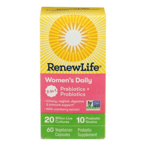 Renew Life, Women's Daily Probiotic And Prebiotic, 60 Capsules