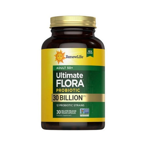 Renew Life, Ultimate Probiotic Flora Adult 50 Plus, 30 Billion CFU, 30 Vegan Capsules