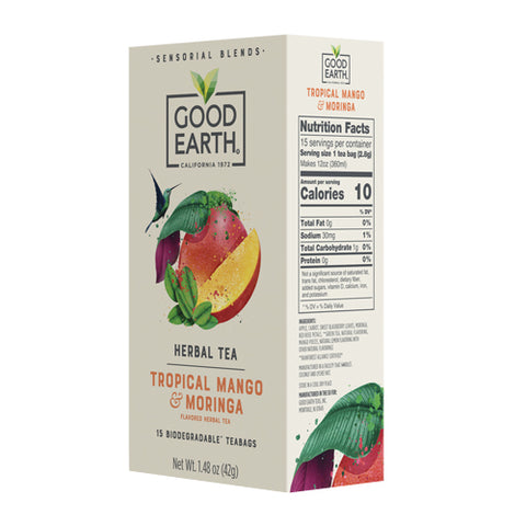 Good Earth Teas, Sensorials Moringa Mango, 15 Bags