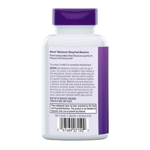 Natrol, Melatonin Fast Dissolve Strawberry, 10 Mg, 100 Tablets