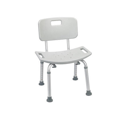 Drive Medical, Gray Bathroom Safety Shower Tub Bench Chair with Back, 1 Count