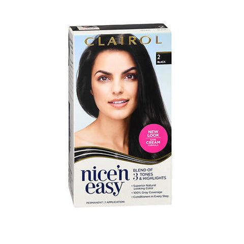 Clairol Nice N Easy, Permanent Haircolor 2 Black, 1 Count