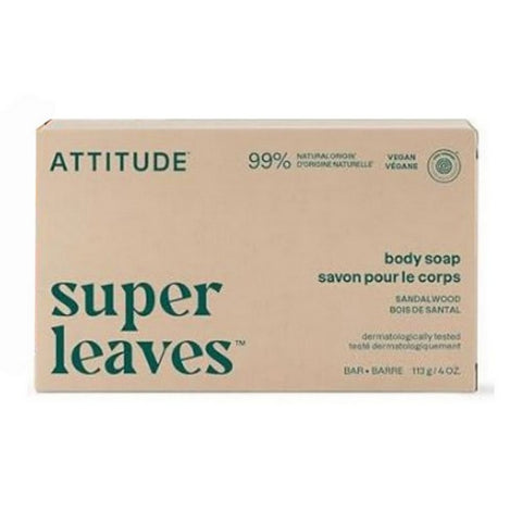Attitude, Leaves Bar Body Soap Sandalwood, 4 Oz