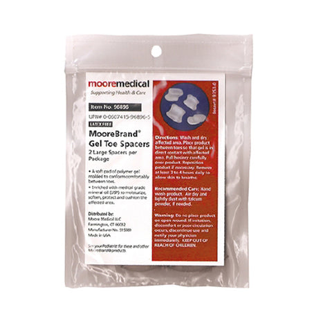 McKesson, MooreBrand Gel Toe Spacers Large, Pack Of 2