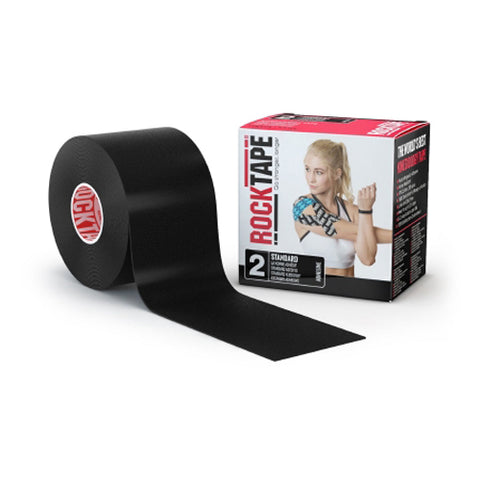 Rock Tape, Cotton / Nylon Kinesiology Tape 2 Inch x 16-2/5 Foot Black, 1 Roll