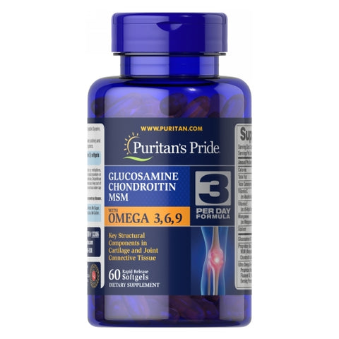 Puritan's Pride, Glucosamine Chondroitin & MSM with Omega 3, 6, 9, 60 Softgels