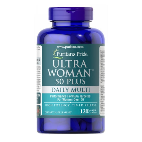 Puritan's Pride, Ultra Woman 50 Plus Multi-Vitamin with Zinc, 120 Coated Caplets
