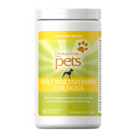 Puritan's Pride, Daily Vitamins for Adult Dogs, 60 Chews