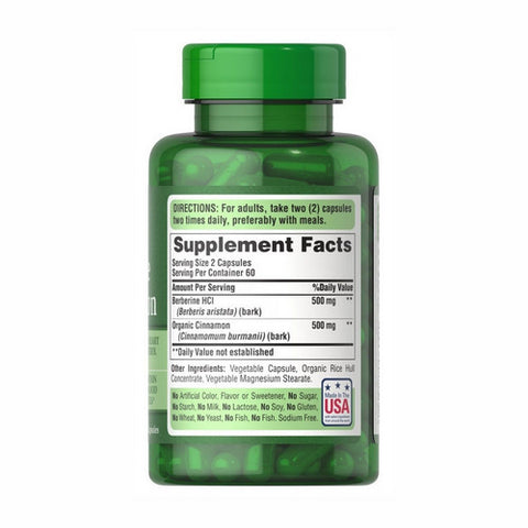 Puritan's Pride, Berberine and Cinnamon, 120 Capsules